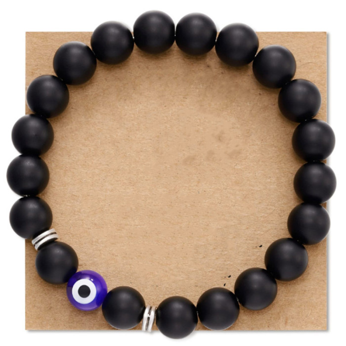 Amazon Hot-Selling European and American 8mm Tiger Eye Stone Bracelet Glass Blue Eye Spartan Helmet Bracelet Wholesale