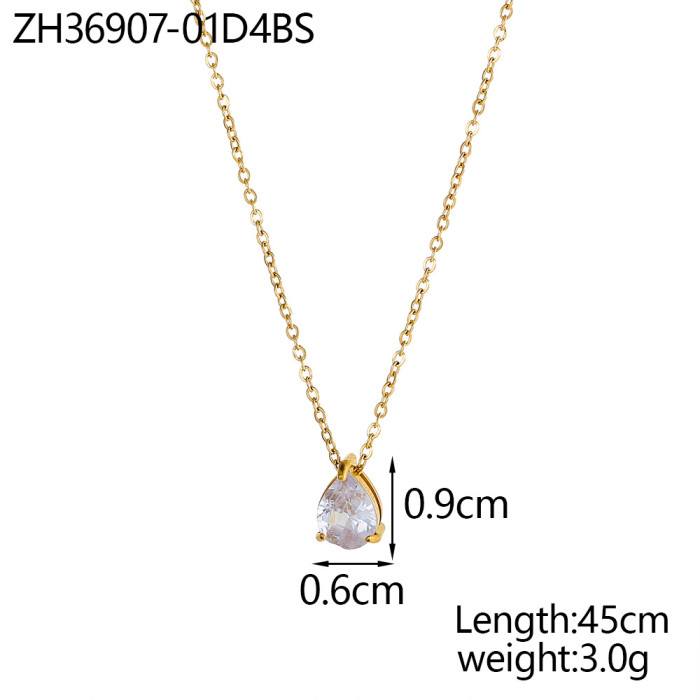 European and American New Simple Necklace for Women, Niche Design with Micro Inlaid Colorful Zircon Necklace, Unique Versatile Collarbone Chain Jewelry