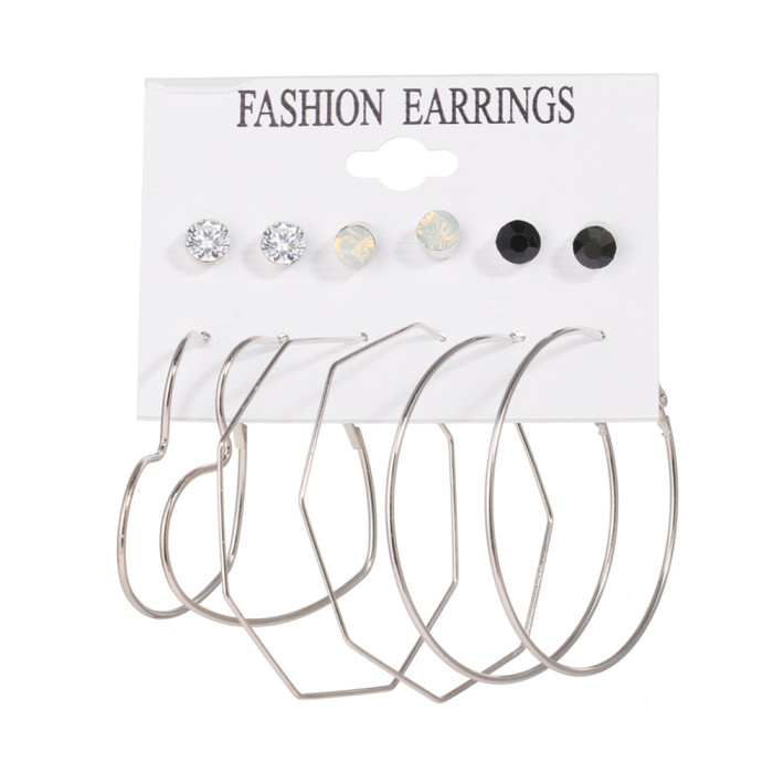 Korean Jewelry AliExpress Bohemian Style English Letter Retro Butterfly Woven Round Set Earrings, Jewelry Sets