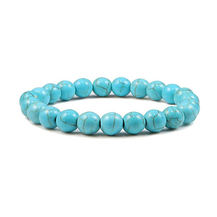 Cross-Border Hot-Selling 8mm Stone Bracelet Amazon Volcanic Stone Tiger Eye Stone Set Bracelet Wholesale Beaded Bracelet