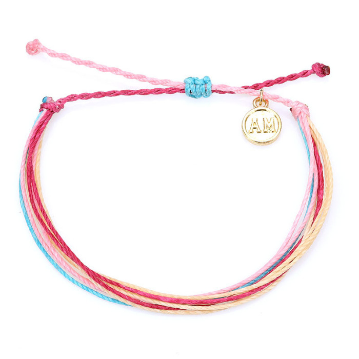 Hot Selling Wax Thread Woven Bracelet South American Wax Thread Bohemian Style Bracelet Personalized Tag Logo