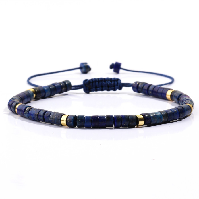 Beach Women's Gift Handmade Beaded Bohemian Green Aventurine Tiger Eye Stone Turquoise Cylinder Flat Bead Women's Bracelet