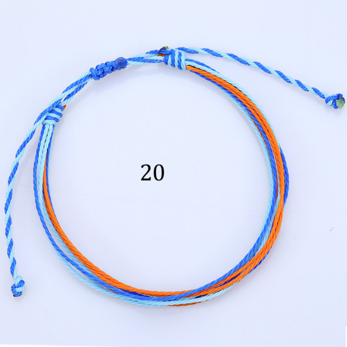 Amazon Hot-Selling West Coast Style Waterproof Wax Thread Woven Bracelet in Stock Wholesale Exquisite Craftsmanship Q...