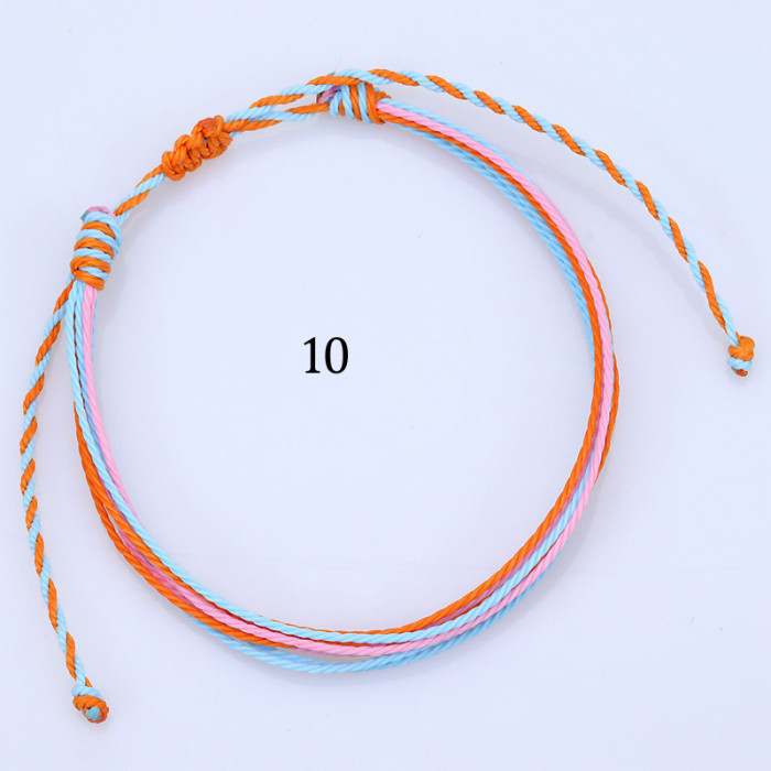 Amazon Hot-Selling West Coast Style Waterproof Wax Thread Woven Bracelet in Stock Wholesale Exquisite Craftsmanship Q...