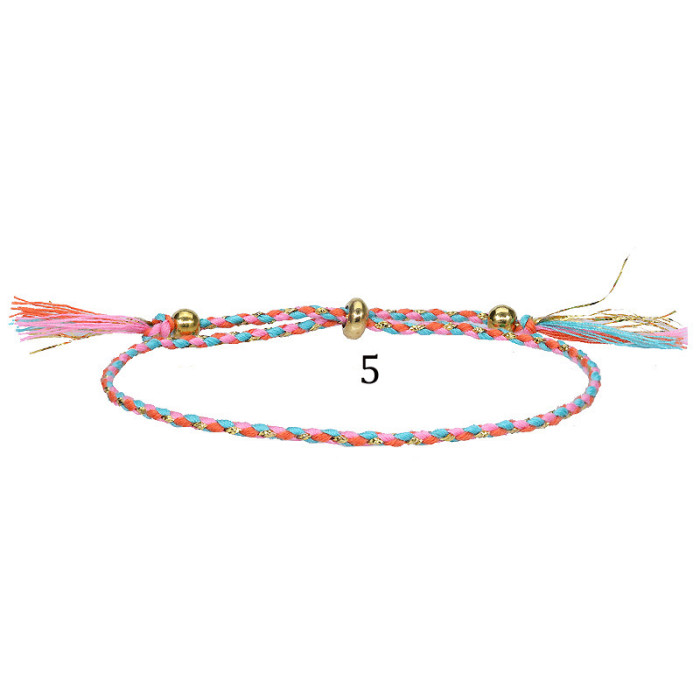 Cross-Border Hot-Selling Bracelet Woven Rope Couple Bracelet Men and Women Cultural Play Accessories Ethnic Tibetan Style Cotton Rope Copper Beads Tassel