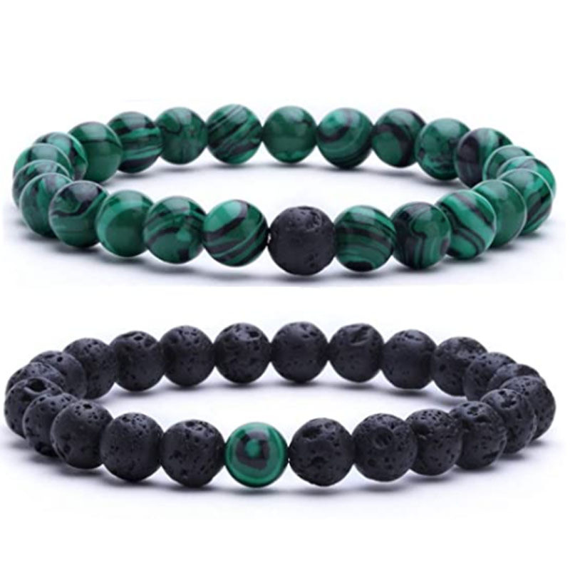 Men's Beaded Bracelet Lava Stone Beads Couple Bracelet Yellow Tiger Eye Stone Beads Bracelet Amazon Bestseller
