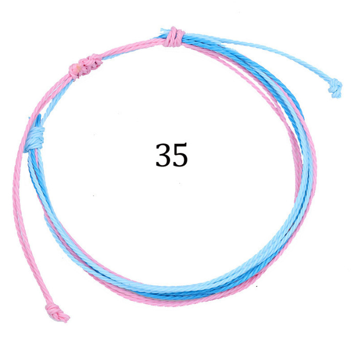 Cross-Border Hot Selling Jewelry Wholesale Taiwan Wax Thread Handmade Braided Bracelets Multicolor Rope Braided Friendship Bracelets Manufacturer