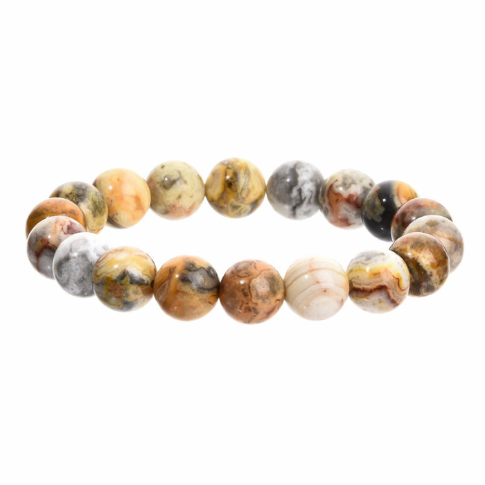 New Cross-Border 10MM Indian Agate Red Wood Grain Bracelet Wholesale Beaded Agate Colorful Crystal Bracelet Cross-Border