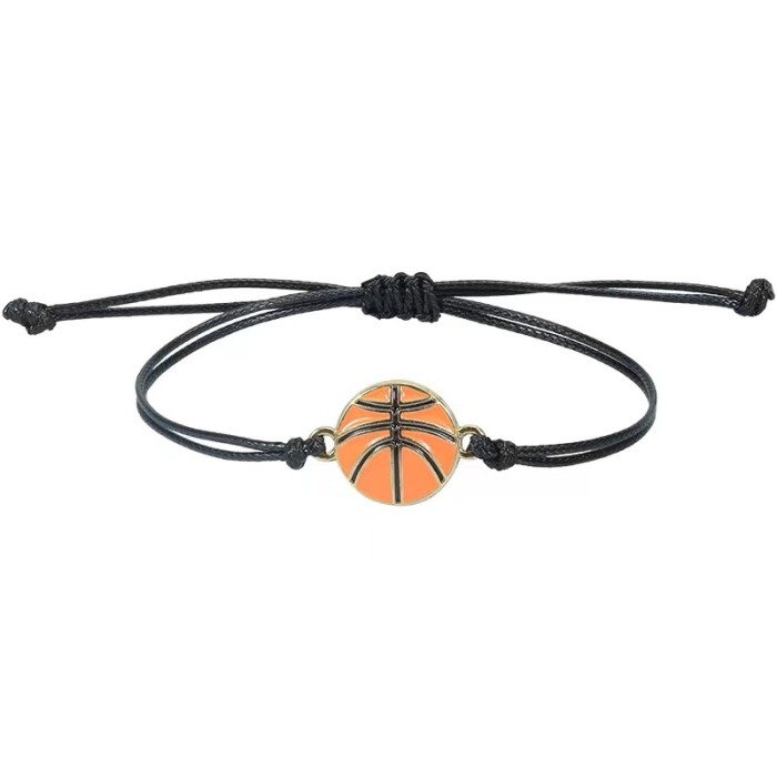 Amazon Hot-Selling Wax Thread Braided Baseball Football Bracelet Basketball Team Fan Party Gift Bracelet In Stock