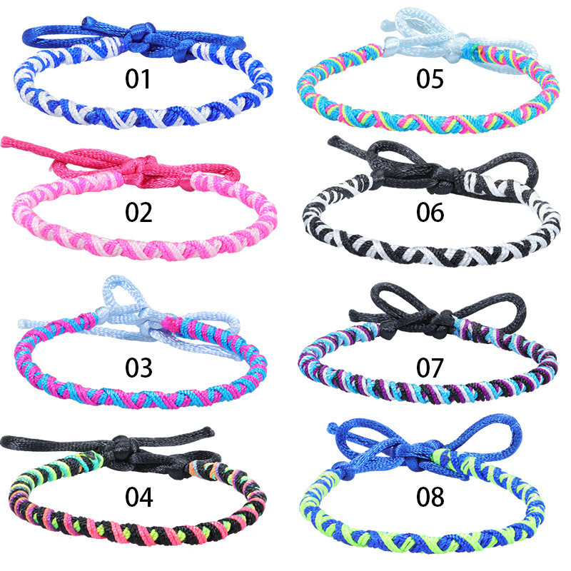 European and American Hot-Selling Bohemian Style Colorful Hand-Woven Rope Festival Party Wearable Hand Accessories Colorful Wave Bracelet