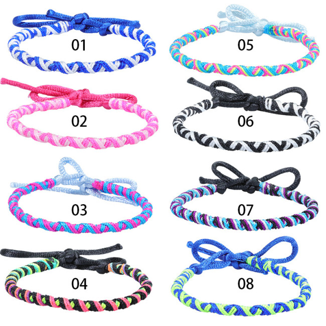 European and American Hot-Selling Bohemian Style Colorful Hand-Woven Rope Festival Party Wearable Hand Accessories Colorful Wave Bracelet