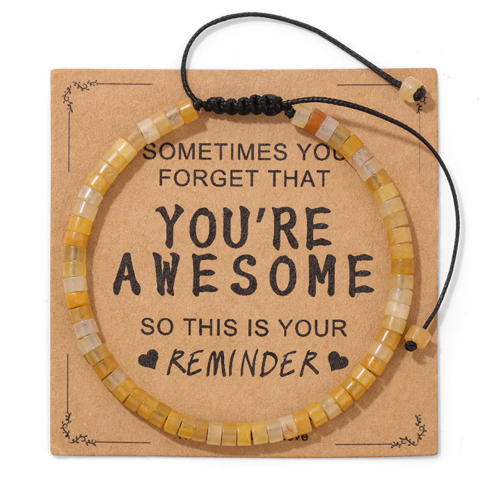 Amazon Hot-Selling Inspirational Gift Bracelet 4mm Wheel Flat Bead Stone Woven Adjustable Bracelet Factory In Stock