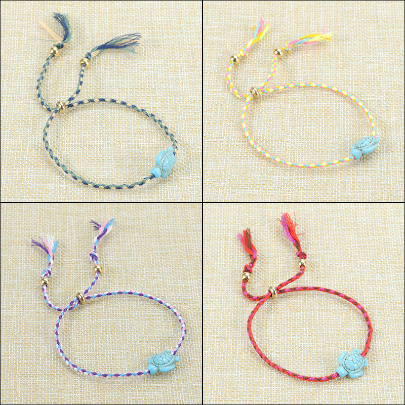 Cross-Border New Turtle Anklet European and American Bohemian Style Beach Surfing Anklet Multi-Color Manufacturer Long-Term In Stock