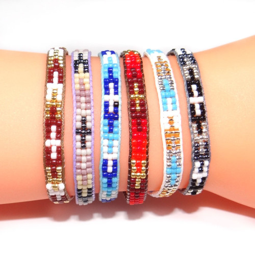 Cross-Border Exclusive Hand-Woven Bracelet Vintage Ethnic Style Jewelry Colorful Beads Red Rope Bracelet Mixed Weave Bracelet