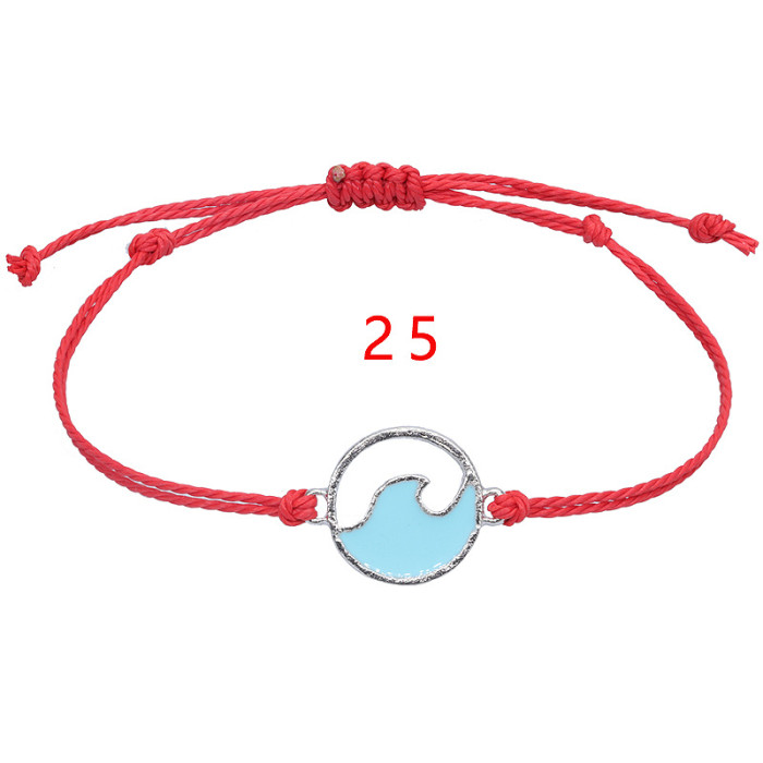 Amazon Hot Selling Surfer Wave Bracelet Waterproof Wax Thread Braided Adjustable Beach Friendship Bracelet