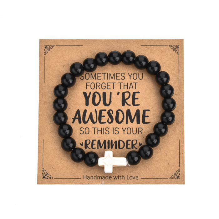 Cross-Border Jewelry Pink Zebra Stone Bead Bracelet Festival Gift for Men and Women Friendship Heart Bead Bracelet Wholesale Hot Item