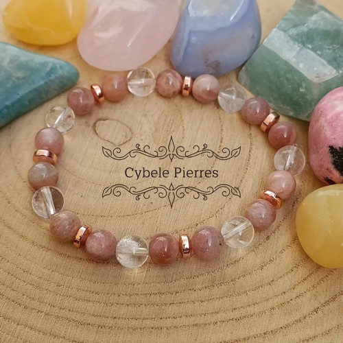 Amazon New 8mm Crystal Beaded Bracelet High-end Fashion Lemon Crystal Mixed Pink and White Bracelet Jewelry