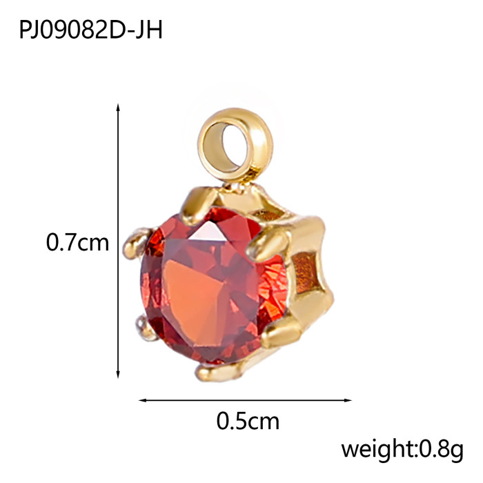 DIY Jewelry Accessories Stainless Steel Zircon Small Pendant Titanium Steel Claw Setting Geometric Water Drop Zircon Pendant Jewelry Wholesale