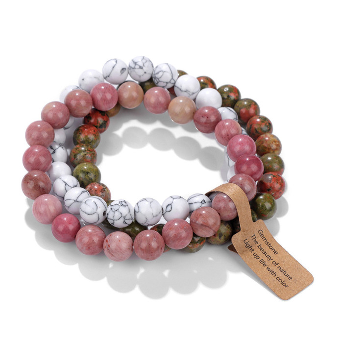 New Set Crystal Agate Tiger Eye Stone Women's Bracelet Amethyst Multi-layer Combination Bracelet Amazon Wish Hot Sale
