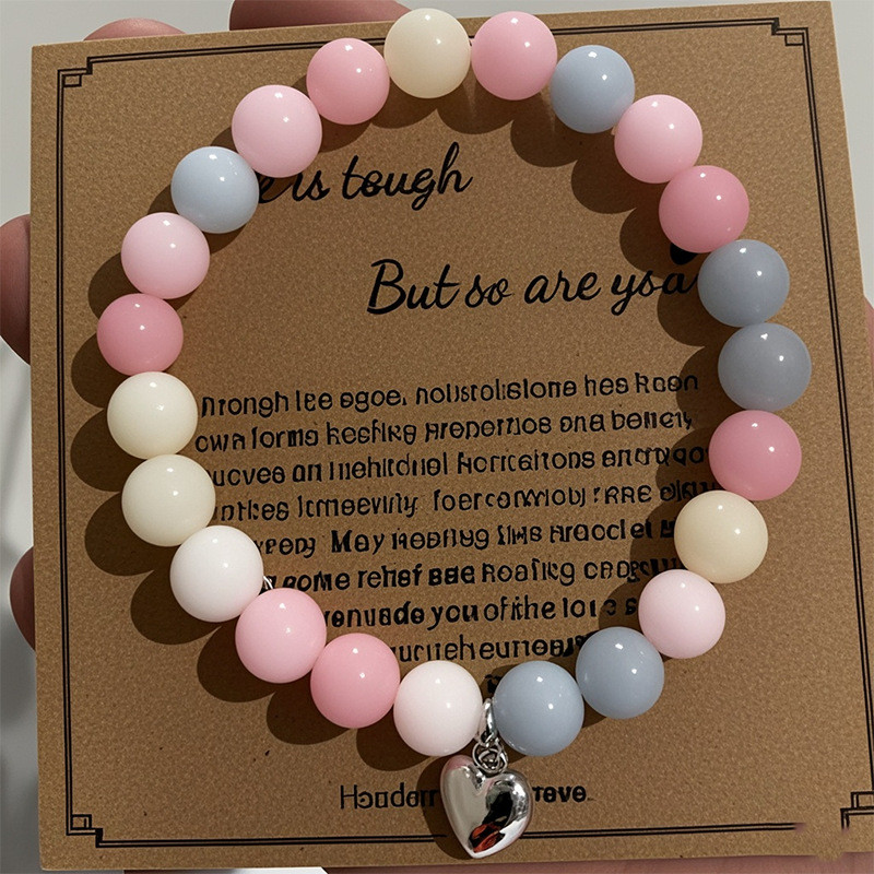 Cross-Border Fashion Tiger Eye Morganite Heart Bracelet for Women Green Aventurine Beaded Bracelet TK Amazon TEMU Hot Sale Wholesale