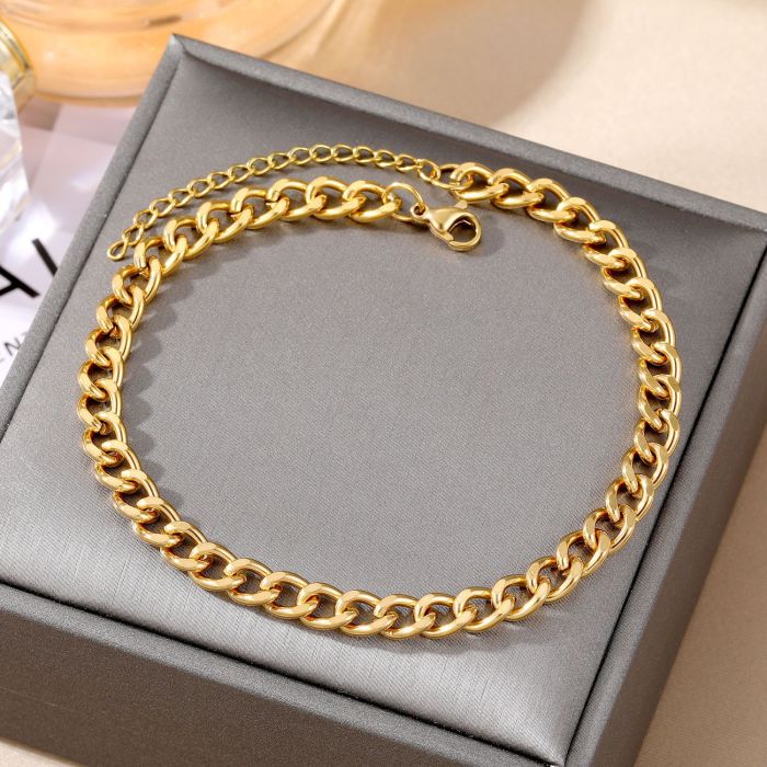Stainless Steel Bracelet for Women Double Layer Gold Beads Twist Chain Blade Chain Thin Snake Bone Chain Map Pentagra...