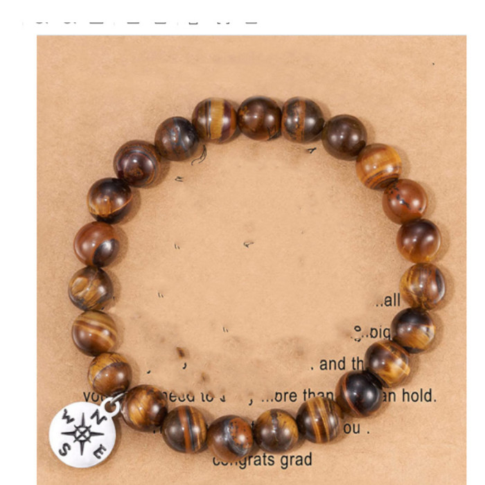 New 8mm Pink Zebra Bead Bracelet Holiday Gift for Men and Women Friendship Heart Bead Bracelet Amazon