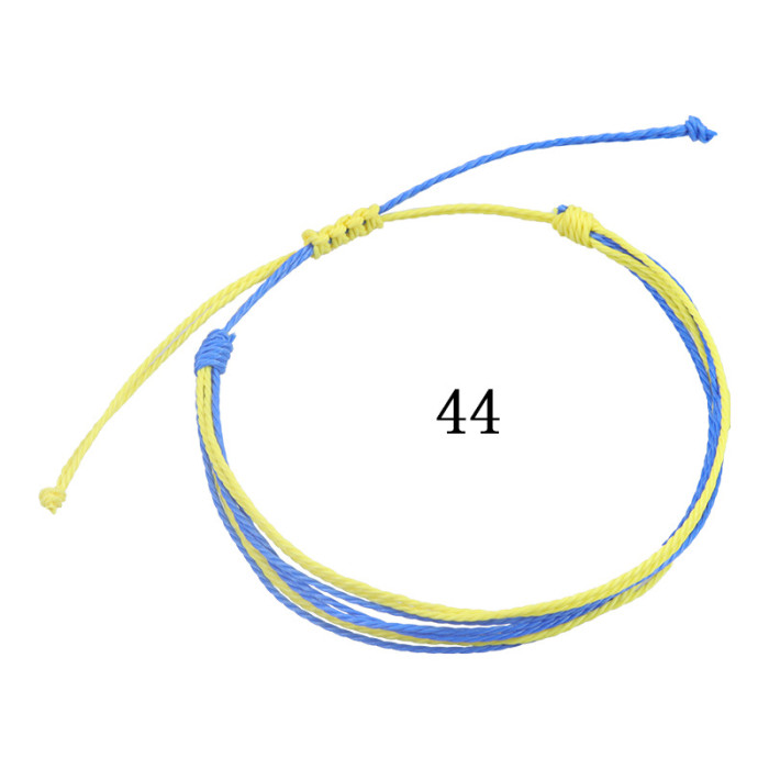 Cross-Border Hot Selling Jewelry Wholesale Taiwan Wax Thread Handmade Braided Bracelets Multicolor Rope Braided Friendship Bracelets Manufacturer