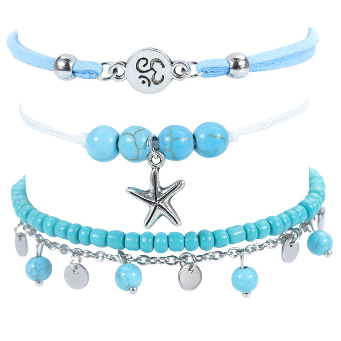 New Bohemian Style Ocean Series Surf Bracelet Sun Moon Daisy Friendship Bracelet