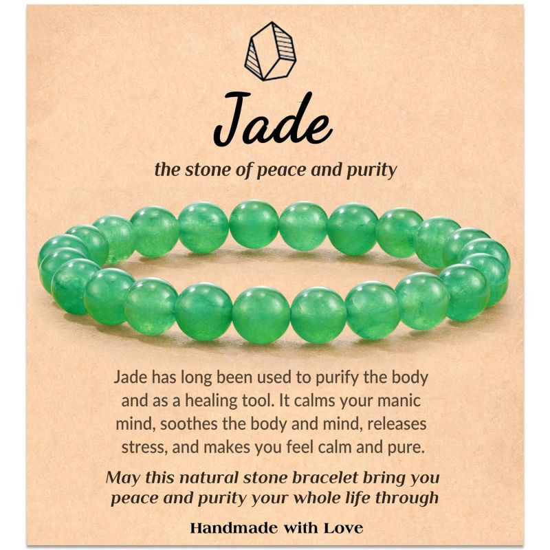 Single Circle Beaded Bracelet 8m Tiger Eye Stone Green Chalcedony Crystal Blue Turquoise Bracelet Elastic Cord Dreamy Amethyst Bracelet