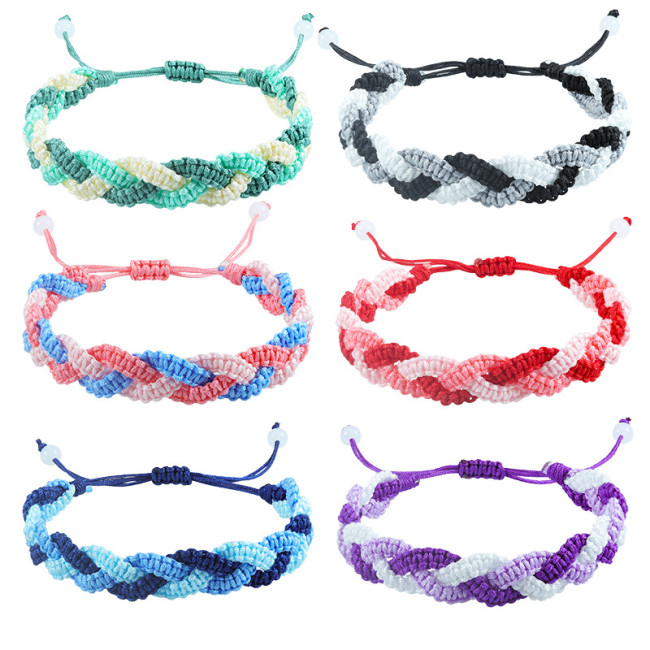 Hot Sale New Bohemian Style Woven Bracelet Macaron Color Block Multi-layer Bracelet in Stock
