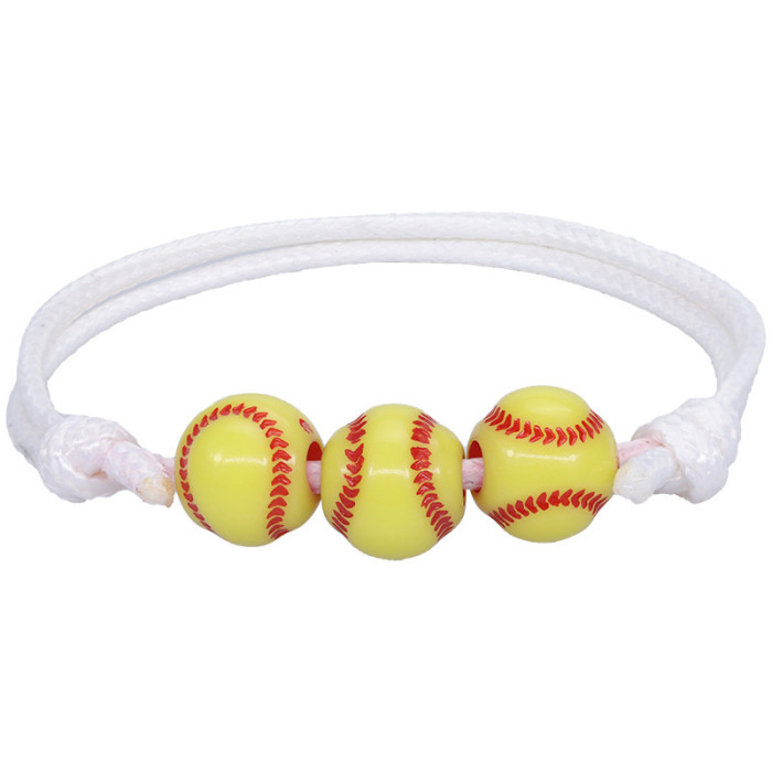 Cross-Border Hot Item Simple Personality Versatile Ball Sports Jewelry Softball Soccer Baseball Bracelet Beaded Bracelet In Stock