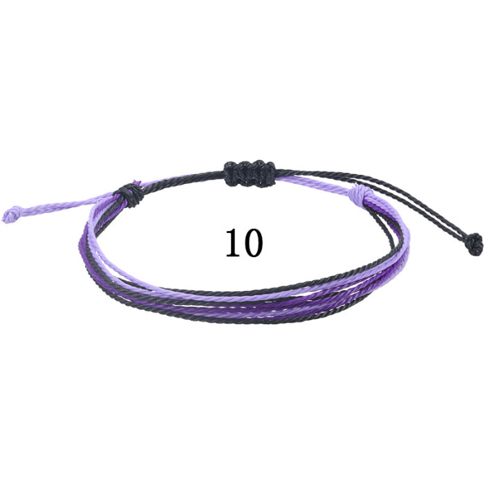 Cross-Border Hot Selling Jewelry Wholesale Taiwan Wax Thread Handmade Braided Bracelets Multicolor Rope Braided Friendship Bracelets Manufacturer
