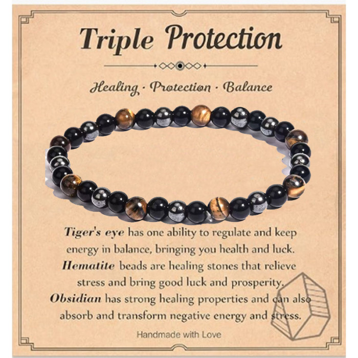 Irregular Black Gallstone Bracelet Domineering Gift for Boyfriend Map Flame Stone Tiger Eye Stone Bracelet Couple Jewelry Hot Item