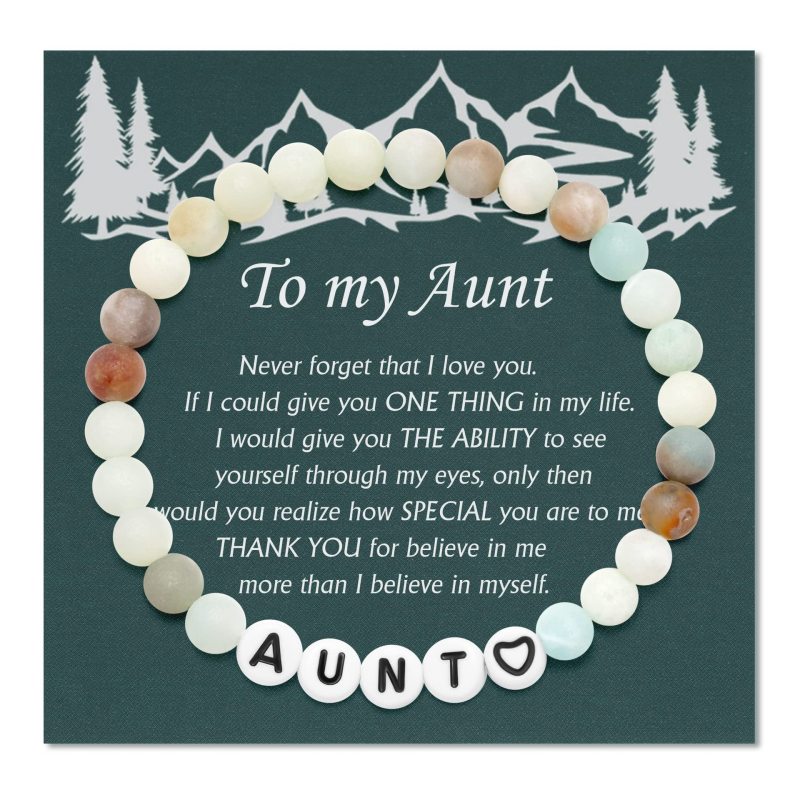 Cross-Border European and American Amazon Matte Stone Bead English Letter Bracelet Father's Day Mother's Day Bracelet Gift Jewelry Wholesale