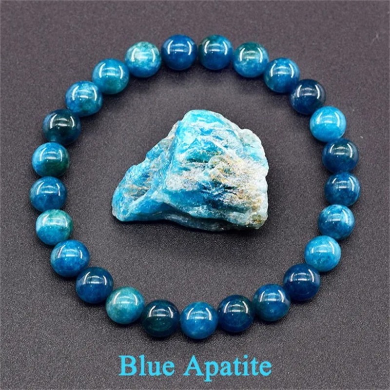 Apatite Bracelet Unisex Plain Color Matching Clothing Handmade Beaded Temu Xiyin Natural Stone Agate Bracelet