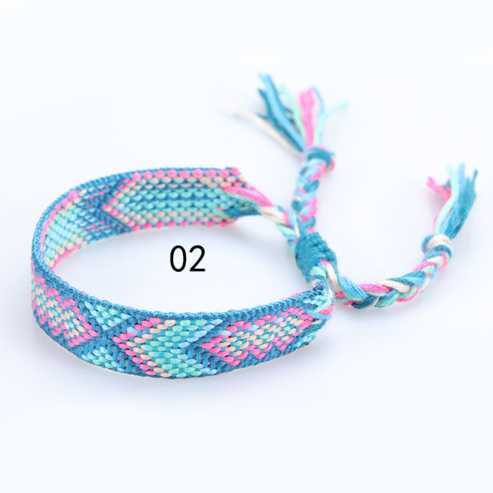 Cross-Border New Nepali Ethnic Style Woven Bracelet Colorful Tassel Lucky Friendship Bracelet Manufacturer In Stock