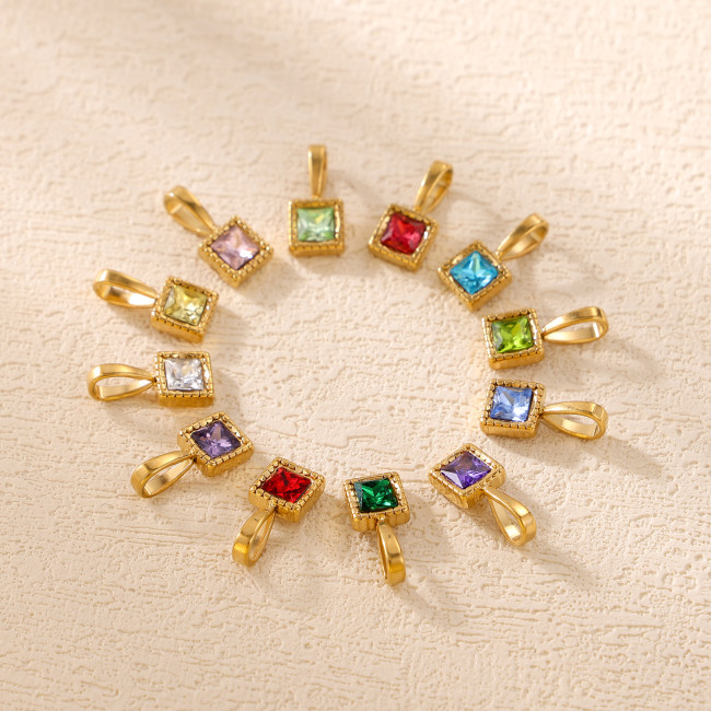 Hot-Selling Classic Element DIY Pendant Necklace Colorful Zircon Pendant Jewelry December Birthstone Accessories