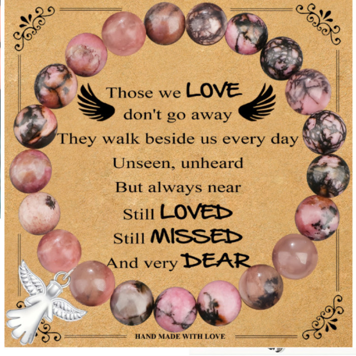 Amazon Bestselling Pink Zebra Purple Striped Agate Bracelet Free Angel Best Friend Couple Gift Bracelet Wholesale