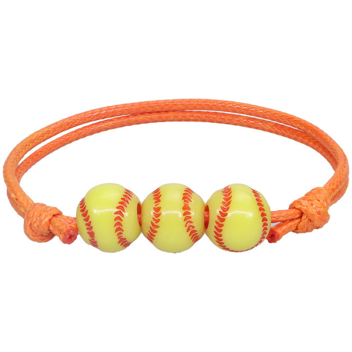Cross-Border Hot Item Simple Personality Versatile Ball Sports Jewelry Softball Soccer Baseball Bracelet Beaded Bracelet In Stock