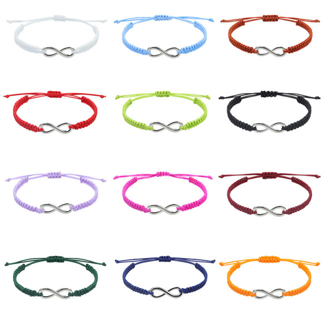 Cross-Border Hot-Selling 8-Character Lucky Bracelet Hand-Woven Bracelet Couple Best Friend Friendship Gift Jewelry Bracelet