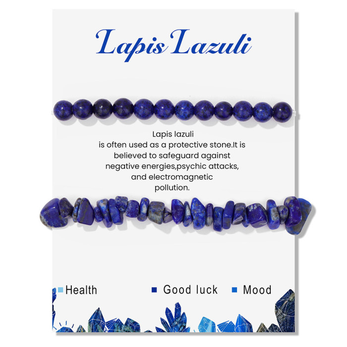 Amazon Hot-Selling Crystal Agate Beaded Bracelet European and American Irregular Stone Beads 2-Piece Set Bracelet Export Exclusive