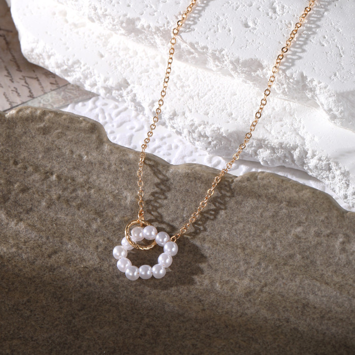 INS Fashion Light Luxury Baroque Imitation Pearl Layered Necklace for Women Fashionable High-End Collarbone Chain for...
