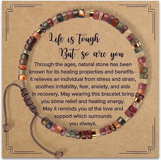 Amazon Hot-Selling Inspirational Gift Bracelet 4mm Wheel Flat Bead Stone Woven Adjustable Bracelet Factory In Stock