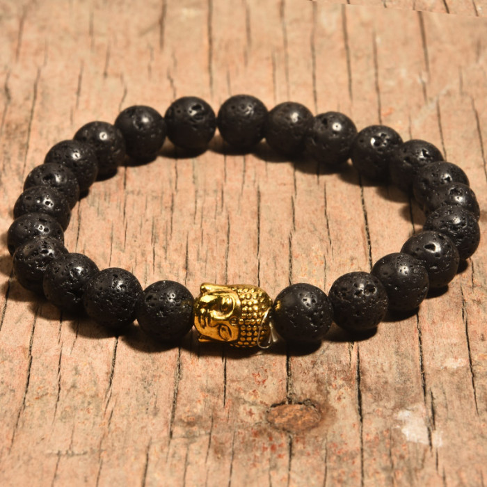 Amazon AliExpress New Tiger Eye Stone Bracelet Black Onyx Volcanic White Pine Blue Vein Stone Unisex Accessories Bracelet