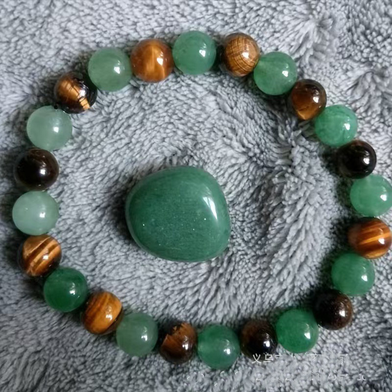 Cross-Border Fashion Tiger Eye Morganite Heart Bracelet for Women Green Aventurine Beaded Bracelet TK Amazon TEMU Hot Sale Wholesale