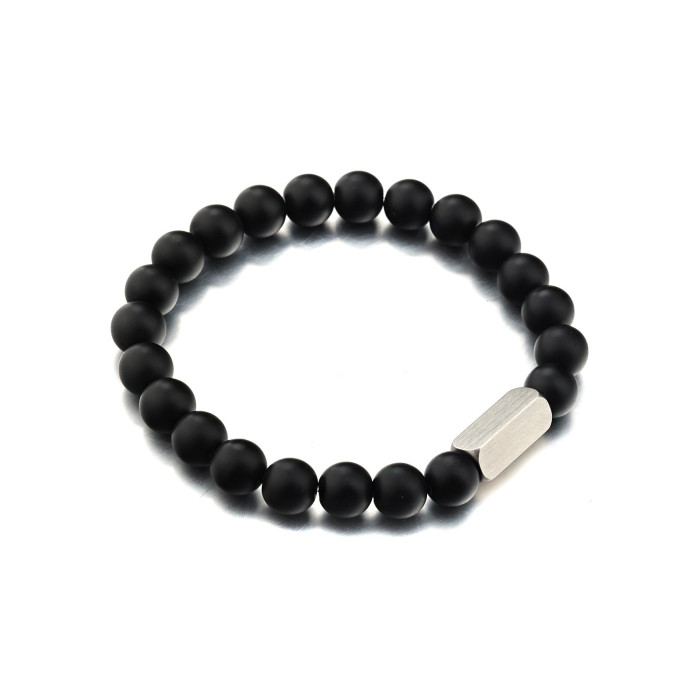 Support Engraving Stainless Steel Volcanic Stone Beaded Bracelet Frosted Beads White Turquoise Couple Gift Beaded Bracelet