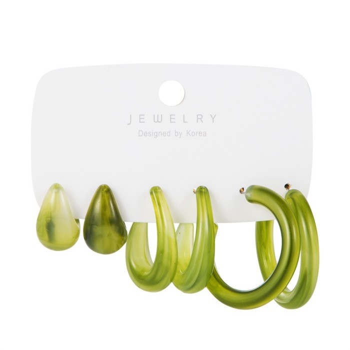 5-Piece Earring Set Vintage Alloy Butterfly Snake-Shaped Stud Earrings Creative Simple Acrylic Earring Set, Jewelry Sets