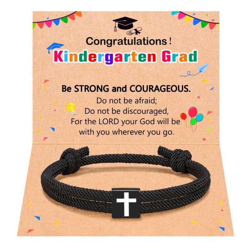 Cross Milan Rope Bracelet Back-to-School Season Easter Valentine Men's Gift Black Rope Braided Cross Milan Rope Bracelet
