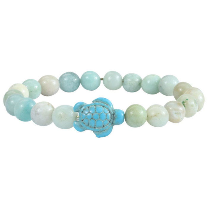 Cross-Border Hot-Selling Turtle Elephant Shark Elastic Bracelet Natural Stone Beaded Animal Tracking Bracelet