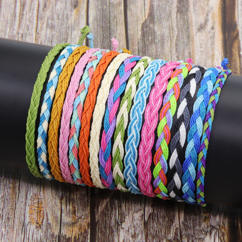 New Cross-Border Hand Jewelry Creative Handmade Braided Rope Bohemian Women's Braided Men's Wave Bracelet
